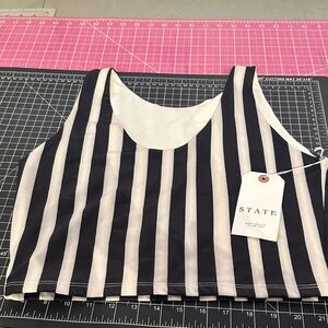 Brand New STATE Monochrome Striped Crop Top size L